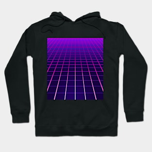 Minimal synthwave grid lines Hoodie